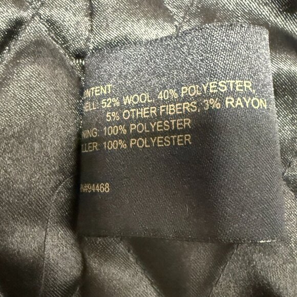 Duffle Coat- A[xist] Black, Size Medium, Wood Toggles Quilted Lining-EXCELLENT - Picture 3 of 13